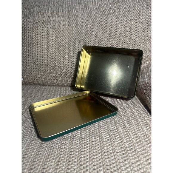 Vintage White Oak Market Tin Storage Box Nostalgic Horse Drawn Wagon Decor - Picture 8 of 10